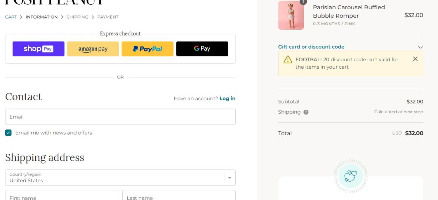 How to apply Posh Peanut coupon code